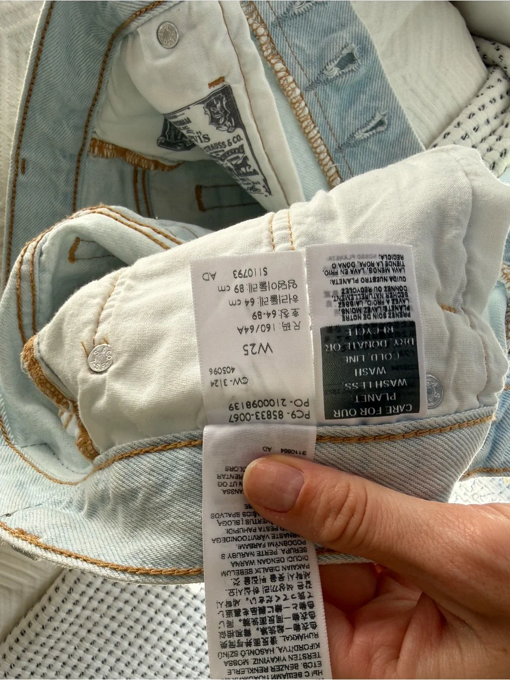 Levi's Light Blue High-Waist Long Denim Shorts